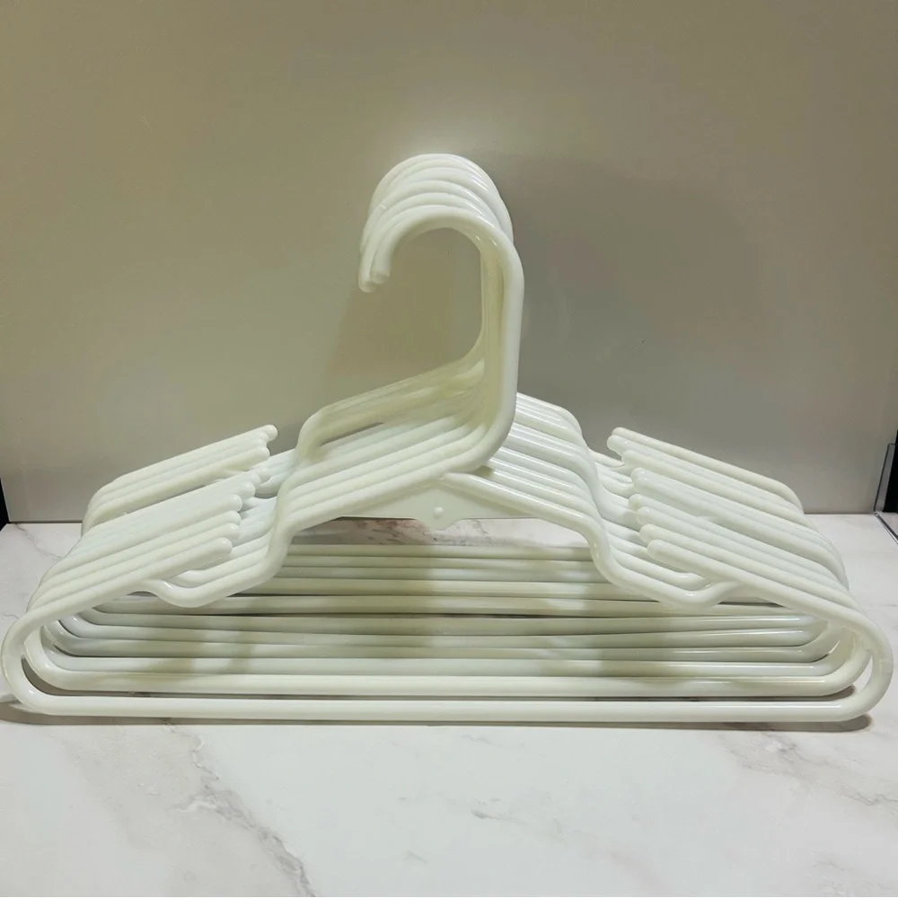 Lots of 10 Baby/Toddler Clothes Hangers in White, Blue, Light Pink, & Dark Pink